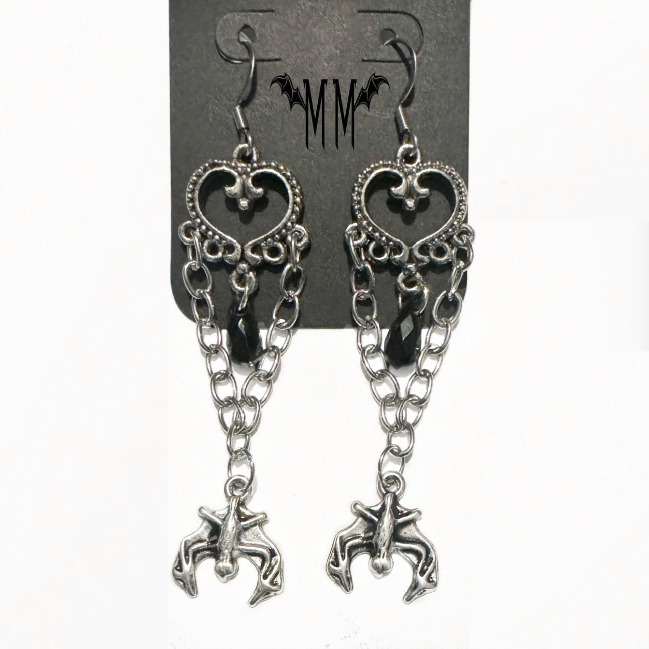 Vampire Queen - Dangling Bat Earrings
